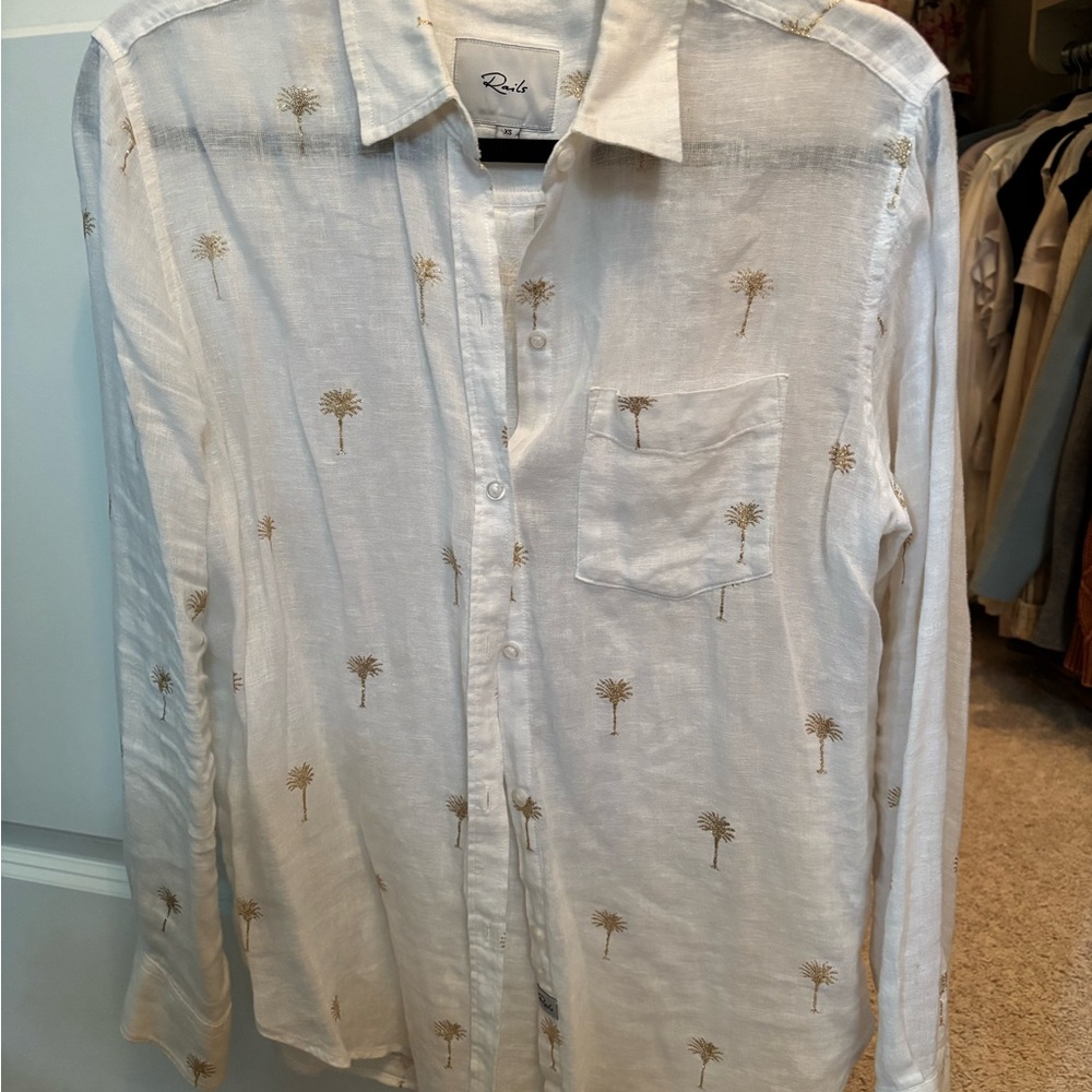 Rails White Casual Button Down Shirt